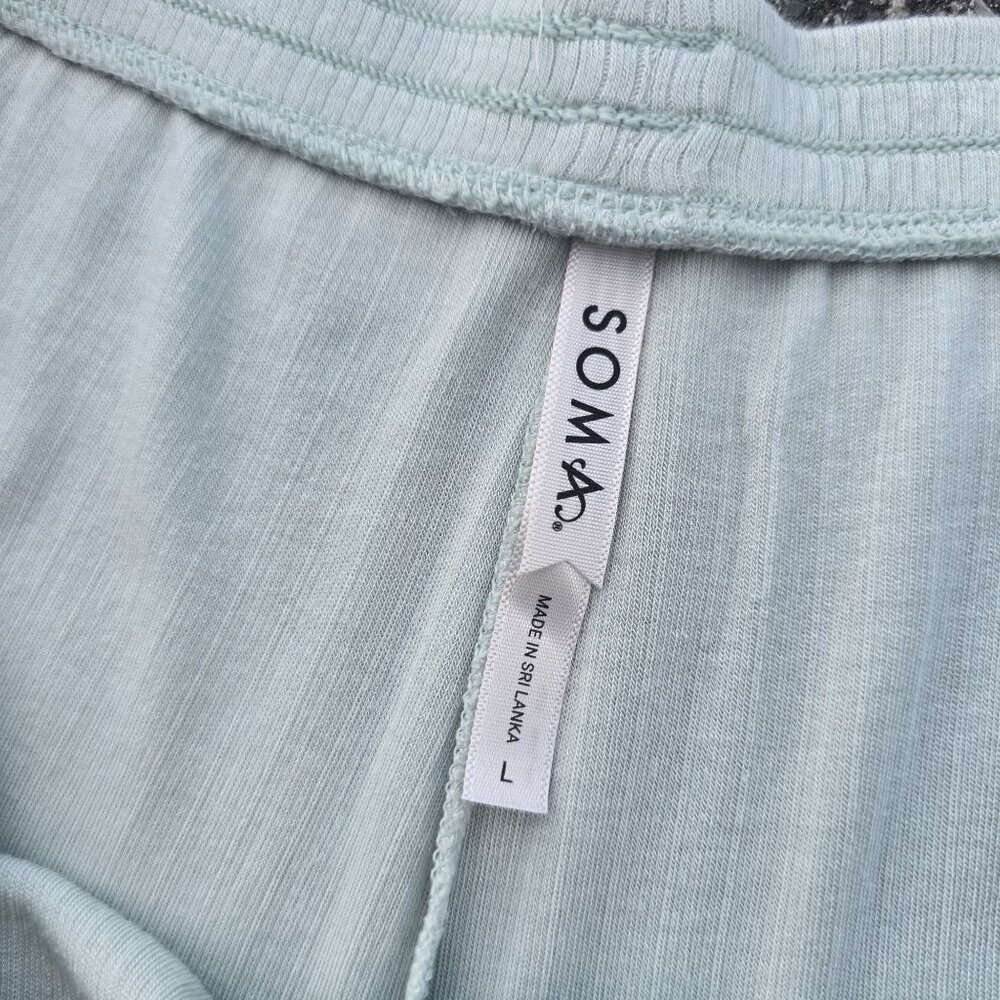 Soma Womens Light Blue Ribbed Lounge Shorts size L SUPER Soft Modal Blend - Picture 4 of 5